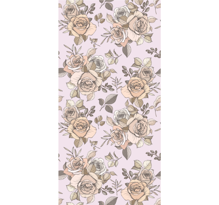 Graceful Rose Motif floral roller blind - TenStickers