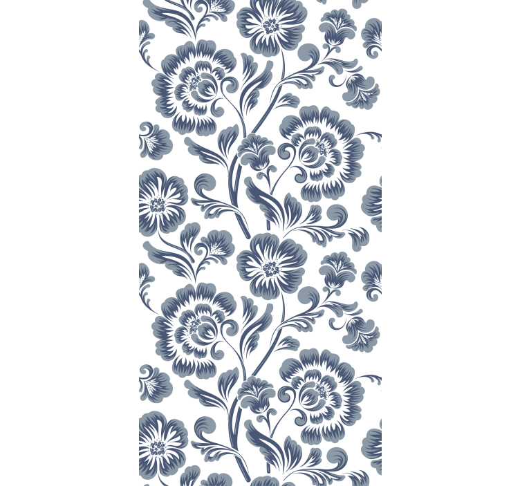 Floral roller blind in elegant gray patterns - TenStickers
