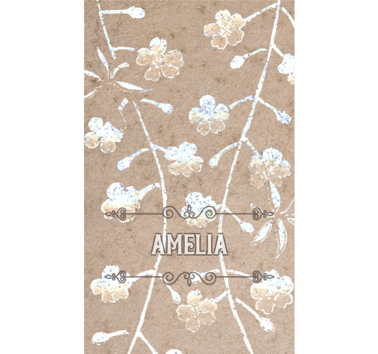 Beige floral design with name master bedroom shades - TenStickers