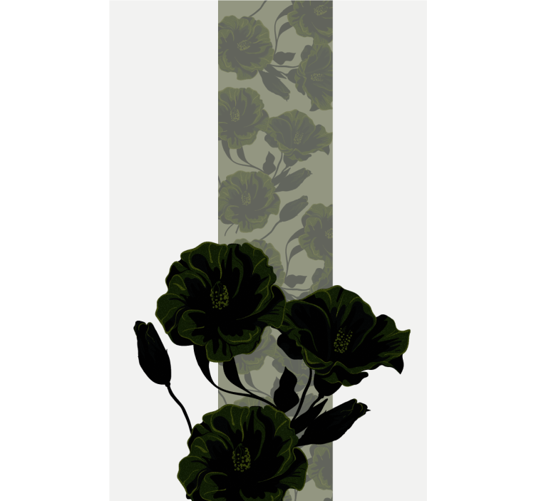 Green rose arrengment blind flowers and plants - TenStickers