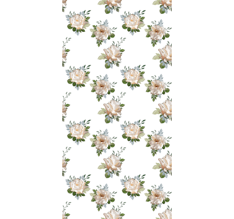 Delicate white arrangement floral roller blind - TenStickers