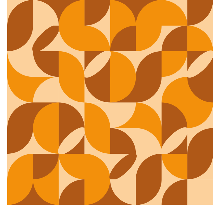 Retro orange figures Living room blind - TenStickers