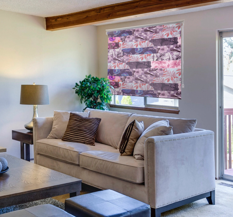 Floral collage Flower roller blind - TenStickers