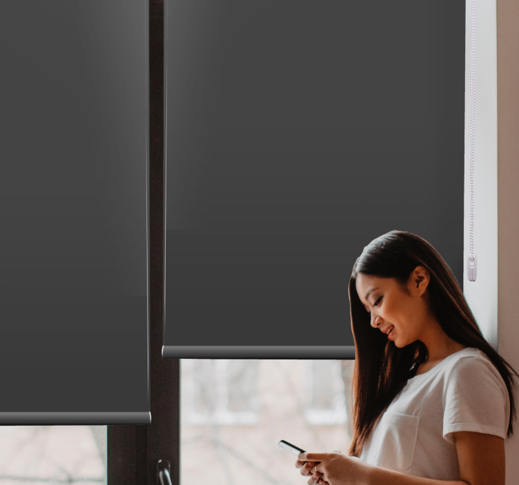 Charcoal gray plain color  Elegant blind - TenStickers