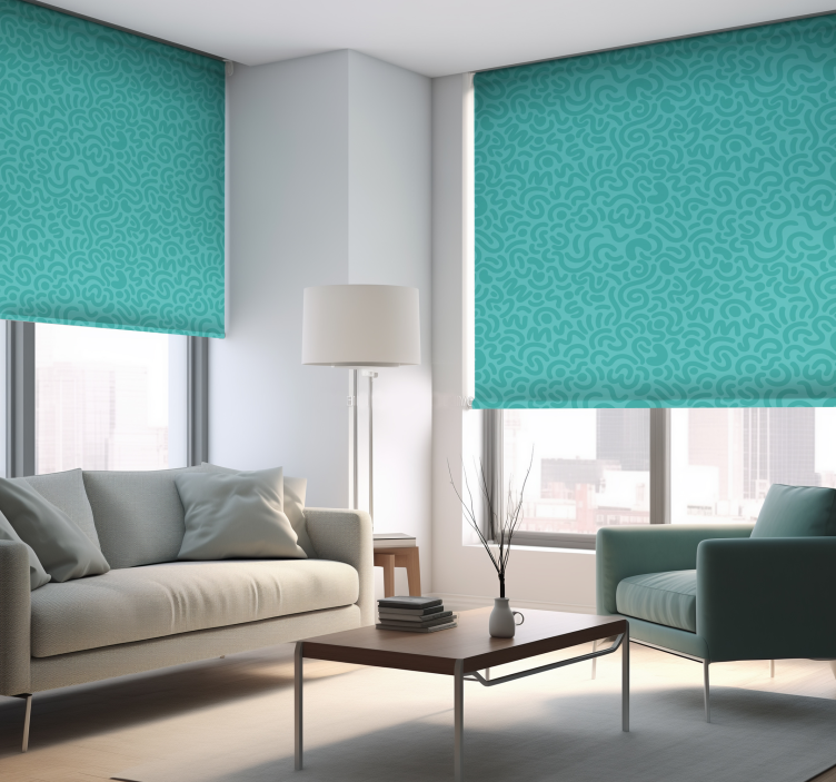 abstract doodles Turquoise blind - TenStickers