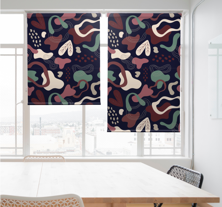 Abstract Leaf Motif pattern roller blind - TenStickers