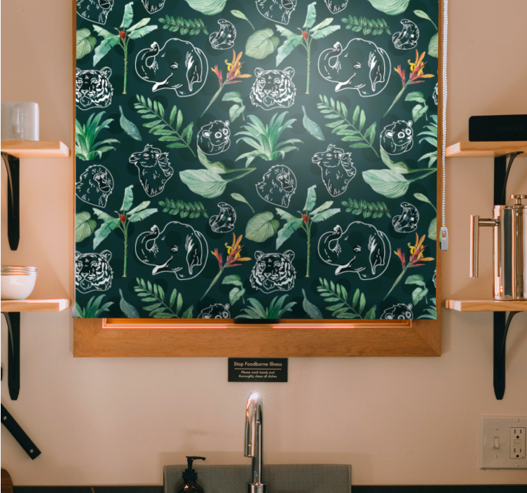 Animal Sketch Floral animals blind - TenStickers