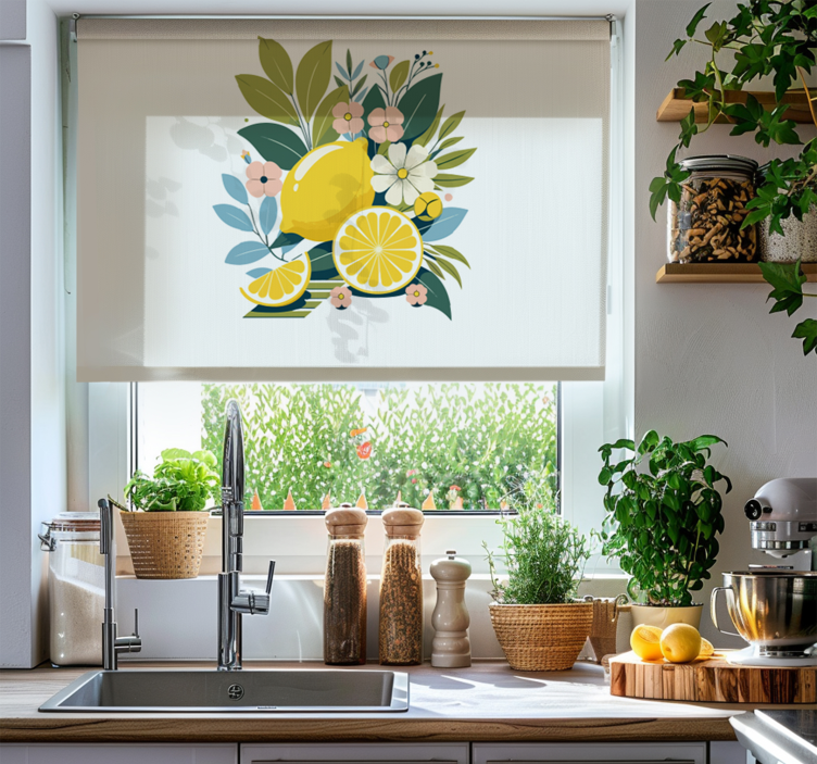 Artistic lemons blind kitchen - TenStickers