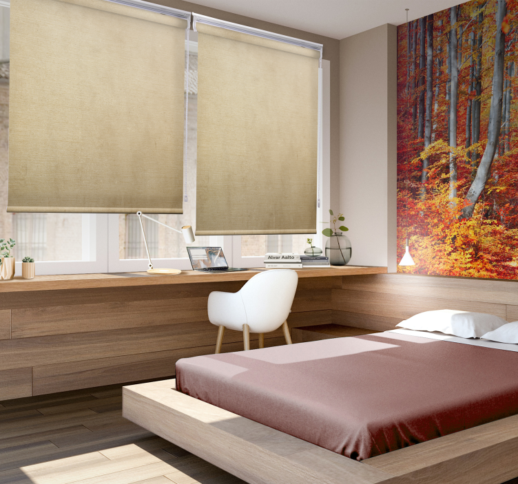 Beige tones Rustic roller blind - TenStickers