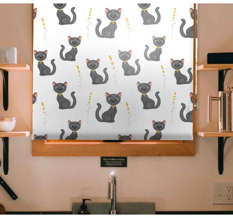 Black Cats Pattern animals blind - TenStickers