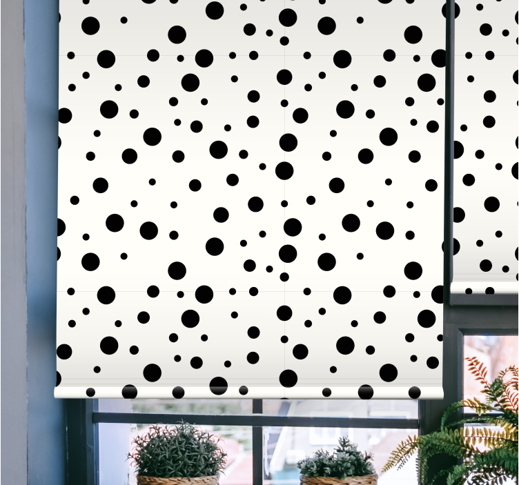 Black polka dots on white master bedroom blind - TenStickers