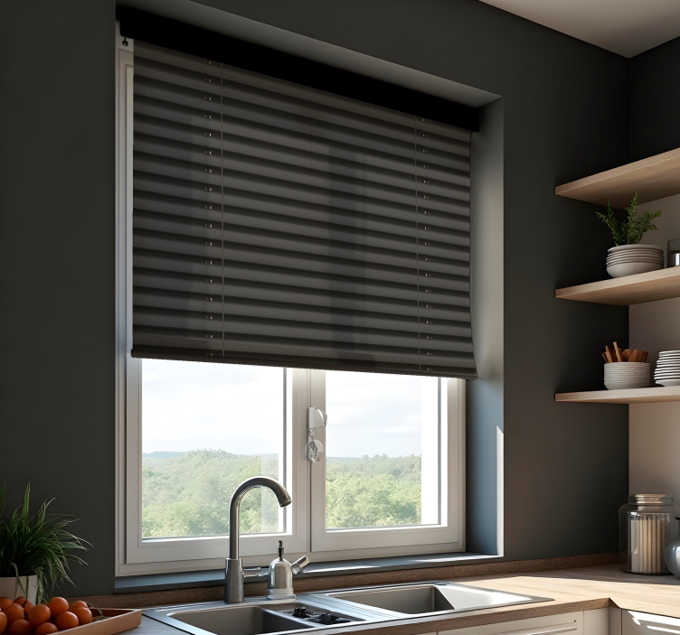 Black shade with openings blind kitchen - TenStickers