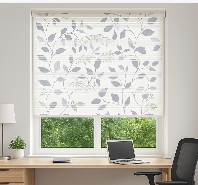Blind office grey foliage with gaps - TenStickers