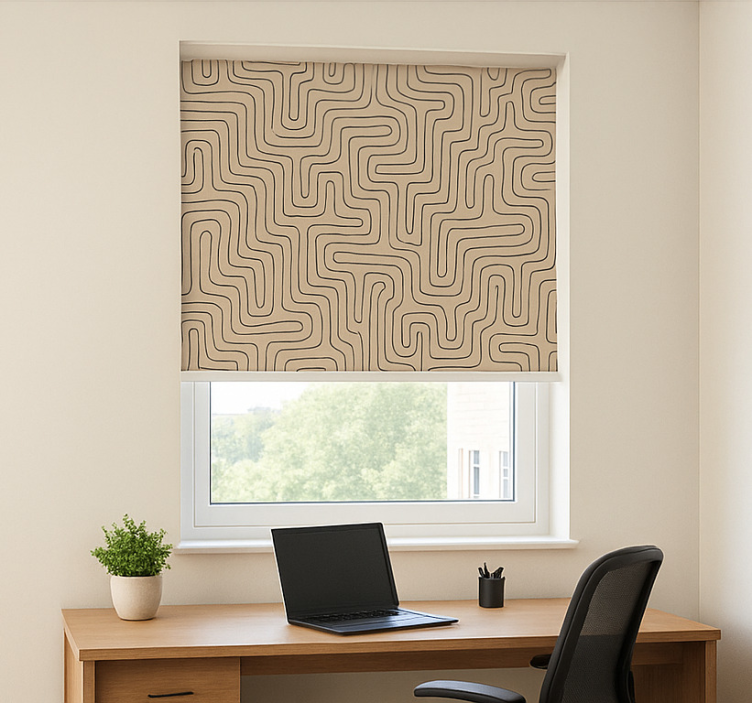 Blind office in calming beige - TenStickers