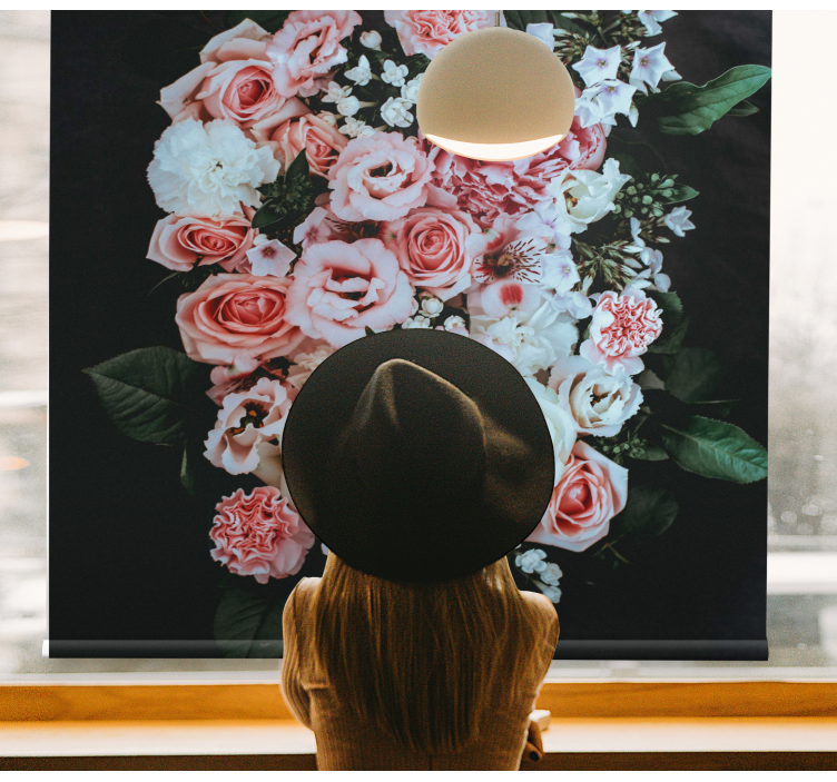 Blooming Floral Arrangement floral roller blind - TenStickers