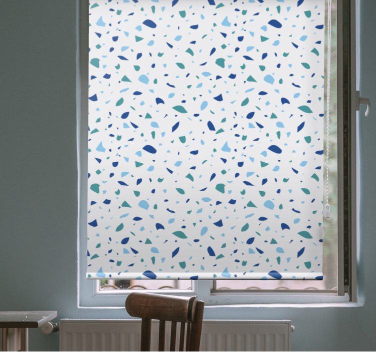Blue terrazzo effect pattern roller blind - TenStickers