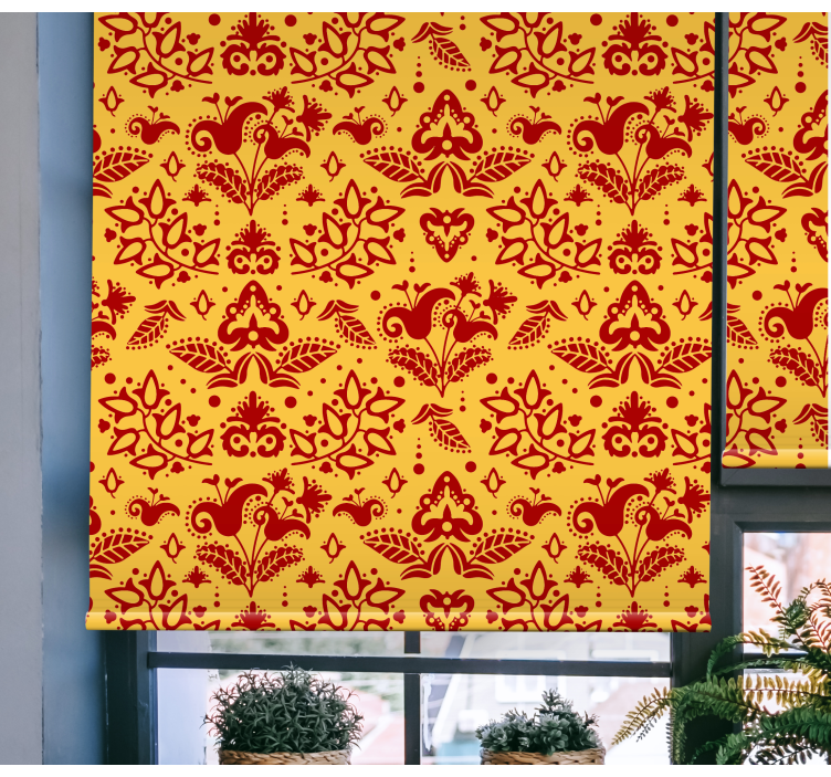 Botanical Motif Style floral roller blind - TenStickers