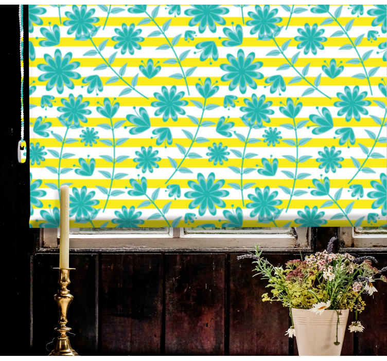Bright stripe pattern blind flowers and plants - TenStickers