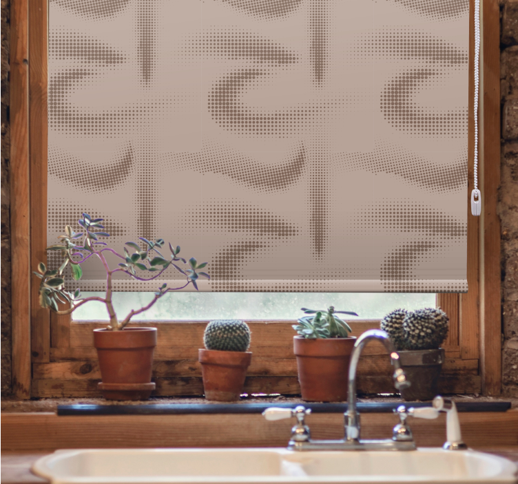 Brown curved patterned pattern roller blind - TenStickers