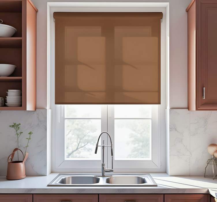Brown monocolor blind kitchen - TenStickers