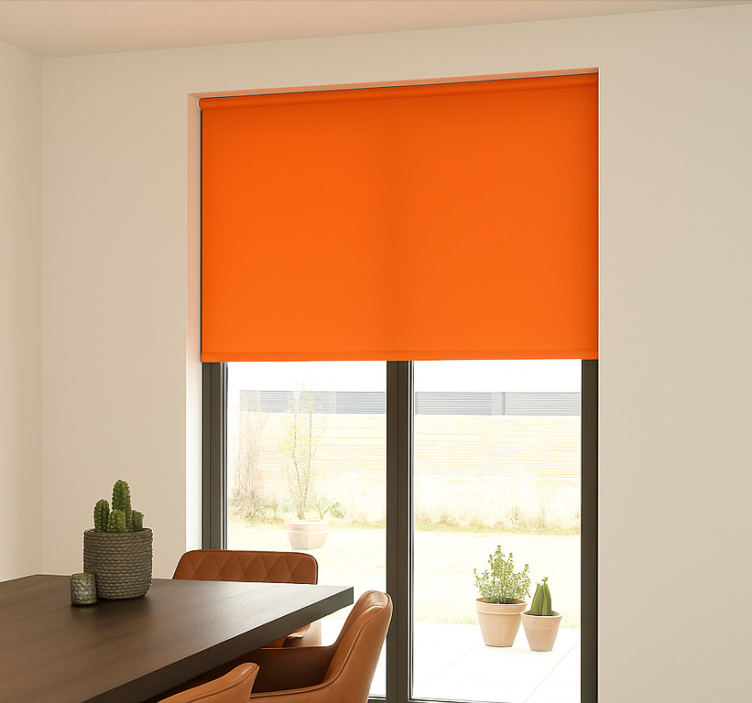 Burnt orange monocolour dining room blind - TenStickers