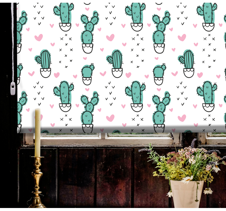 Cactus blind with a charming heart design - TenStickers