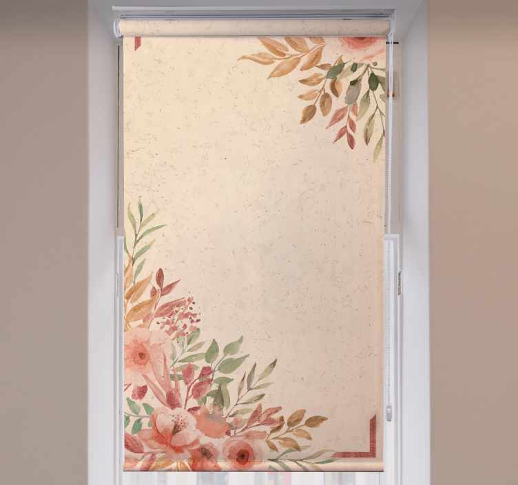 Charming beige border floral roller blind - TenStickers