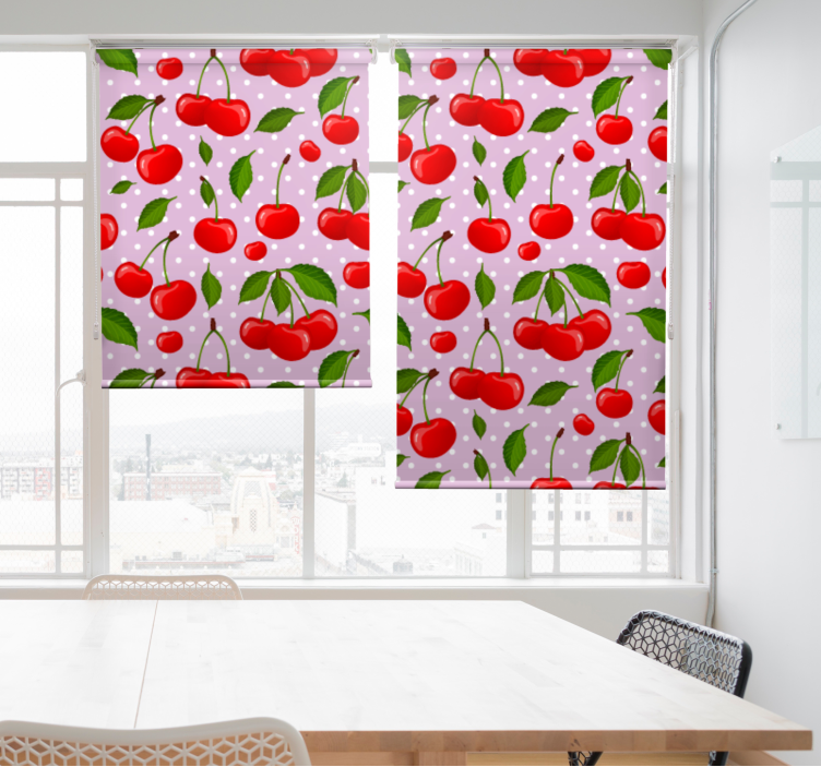 Cherries and leaves dining room blind - TenStickers