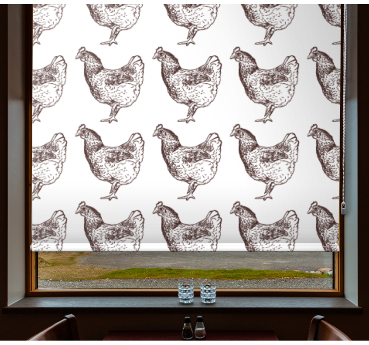 Chicken pattern drawings Various animal blind - TenStickers