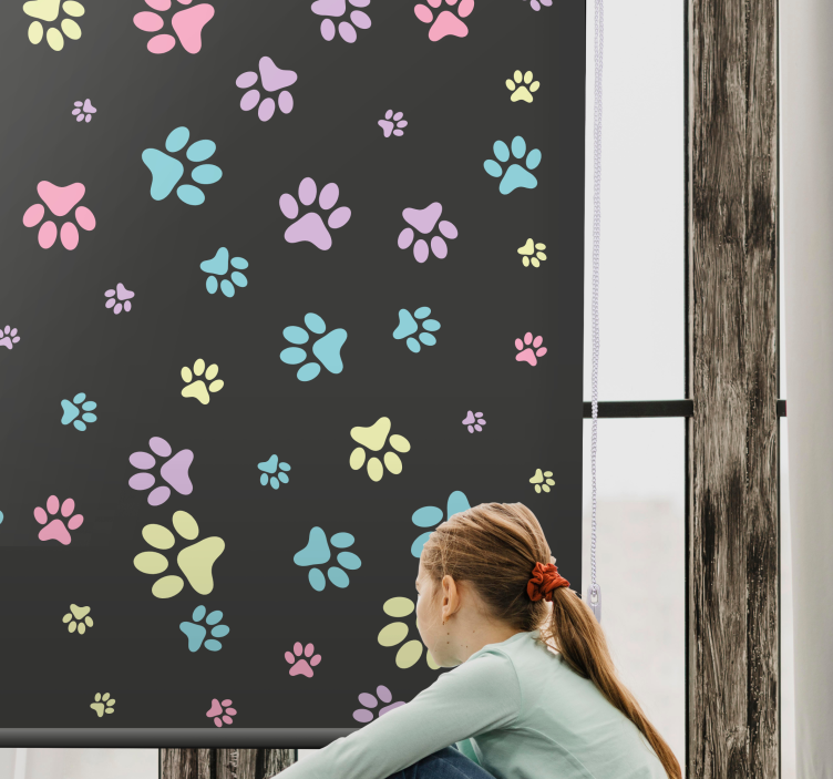Colorful Paw Prints animals blind - TenStickers