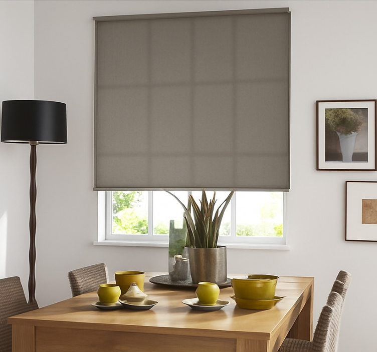 Cool brown monocolour dining room blind - TenStickers