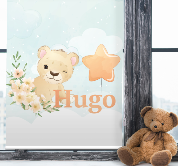 Custom Lion Cub nursery roller blind - TenStickers