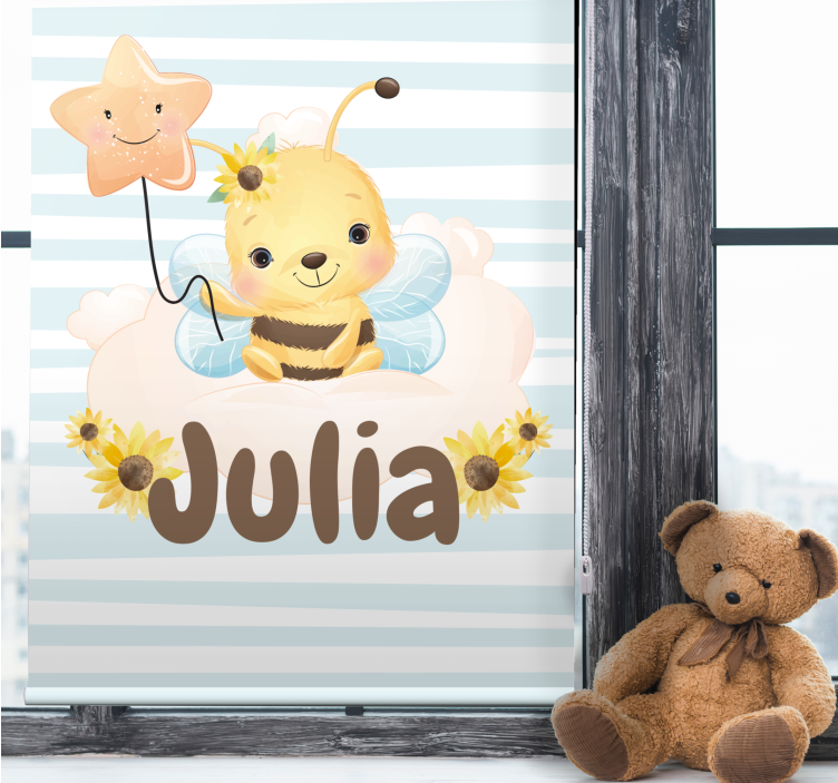 Cute Bee with Name blind children - TenStickers