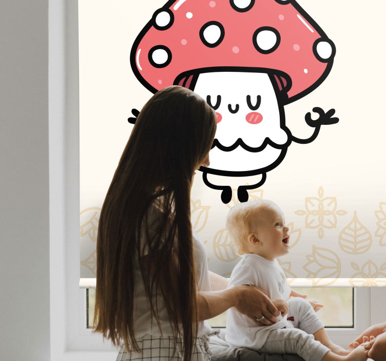 Cute happy mushroom childrens blind - TenStickers