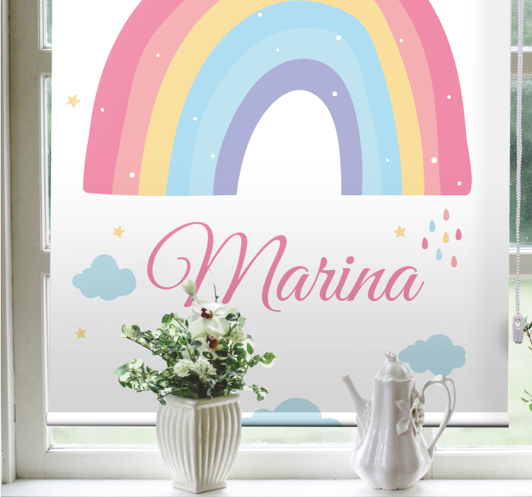 Cute rainbow and cloud in pastel  blind - TenStickers