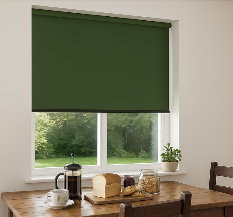 Deep olive green dining room blind - TenStickers