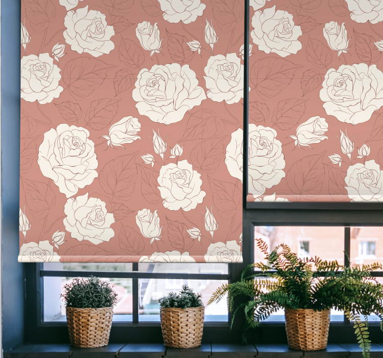 Delicate arrangement floral roller blind - TenStickers