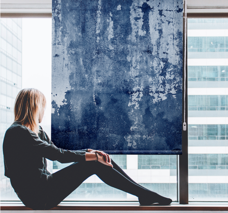 Distressed Blue Surface pattern roller blind - TenStickers