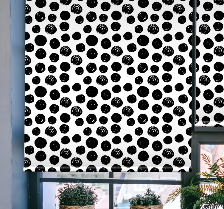Dotted Black Patterns pattern roller blind - TenStickers
