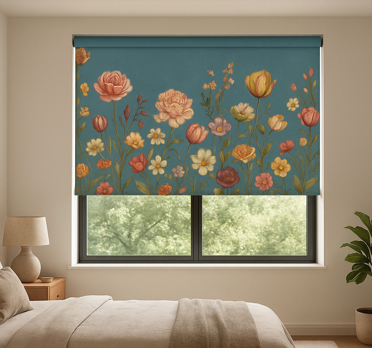 Earthy floral meadow master bedroom shades - TenStickers