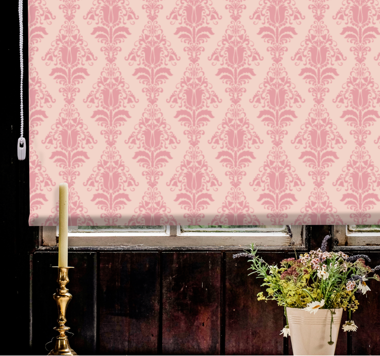 Elegant blind in pink floral design - TenStickers