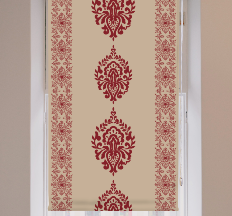 Elegant blind with red floral patterns - TenStickers