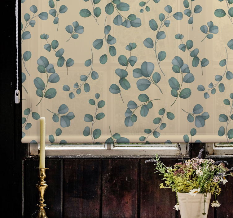 Eucalyptus Leaf Pattern blind flowers and plants - TenStickers