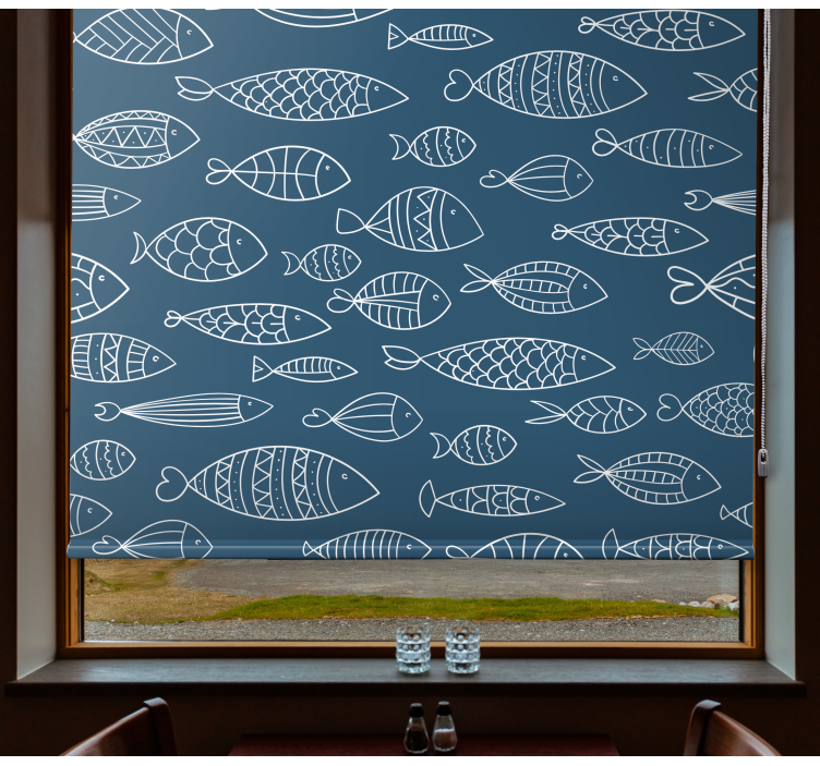 Fish Pattern Design animals blind - TenStickers