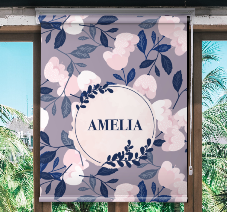 Purple floral design with name blind teens - TenStickers
