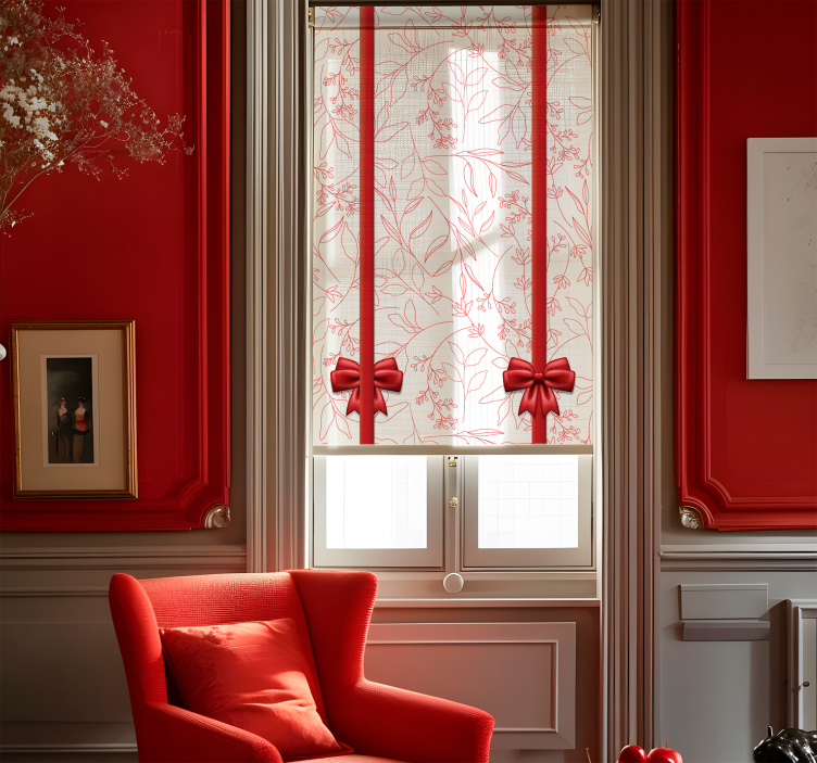 floral pattern with ties Romantic blind - TenStickers