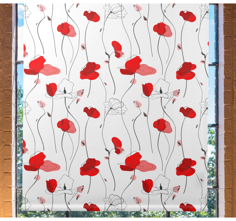 Floral roller blind elegant floral blossom - TenStickers