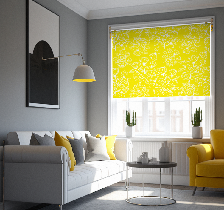 flowers pattern Yellow blind - TenStickers