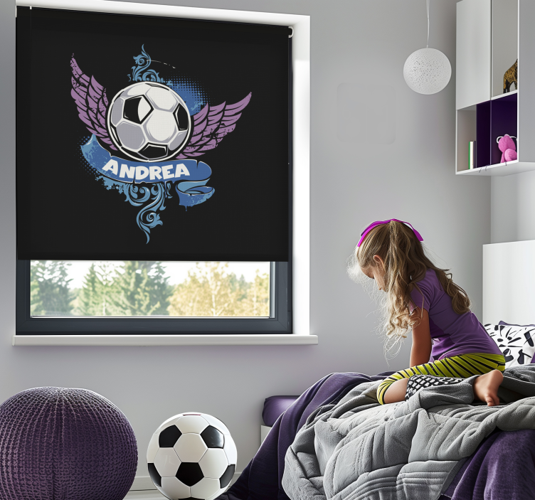 Flying ball with name football blind - TenStickers