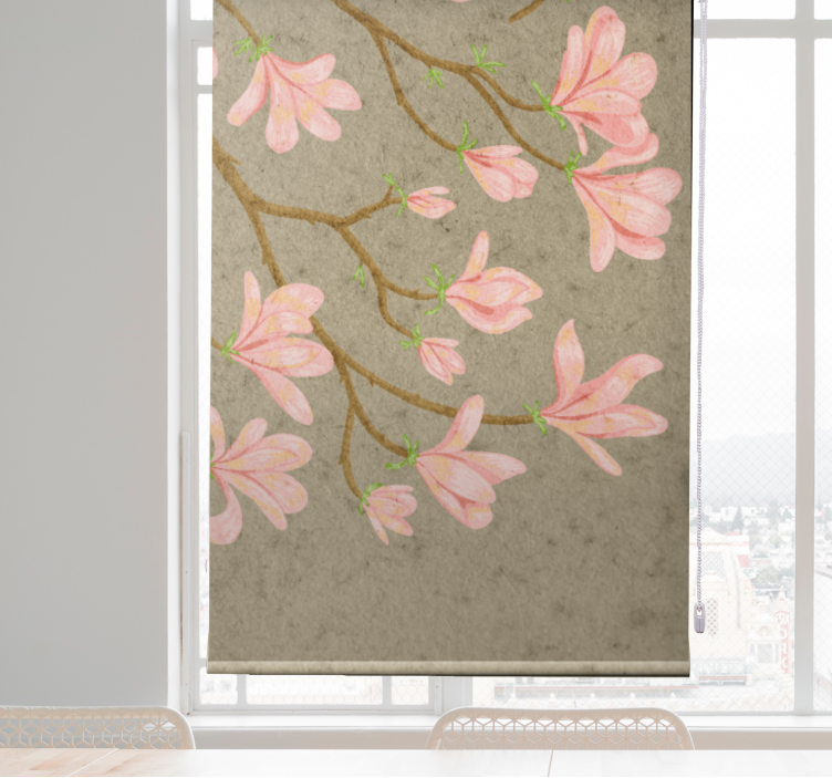 Gentle Pink Flowers blind flowers and plants - TenStickers